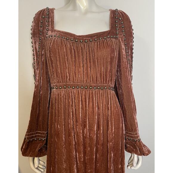 Double D Ranch Velvet Blessing Dress NWT XL Conchos Studs Copper Penny - Picture 2 of 15